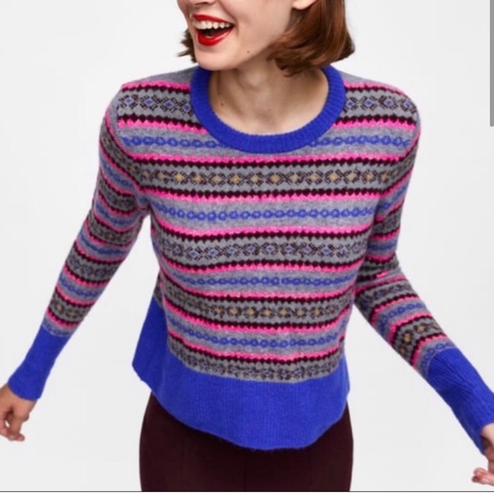 ZARA Wool Knit Ski Sweater NWT